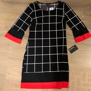 En Focus studio women dress black red . NWT